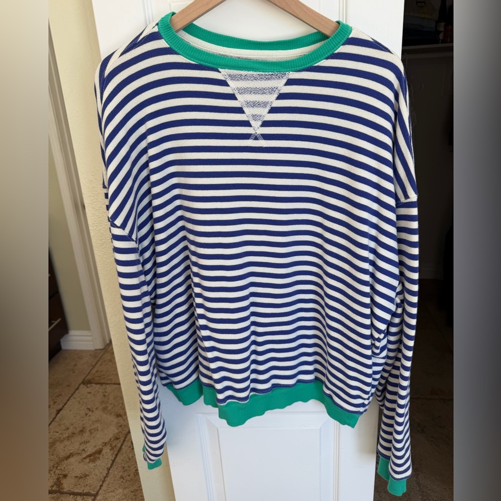 We The Free Classic Striped Oversized Crewneck